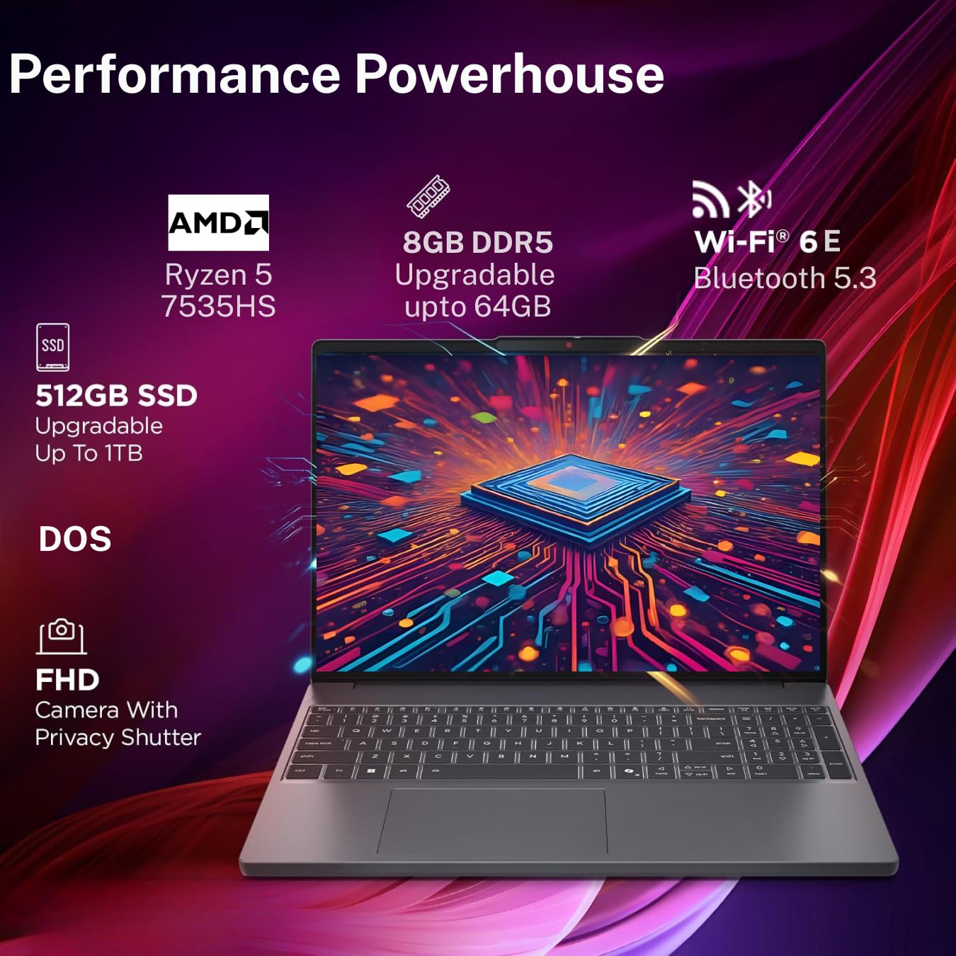 Lenovo ThinkBook 16 AMD Ryzen 5 7535HS (8GB RAM/512GB SSD/DOS